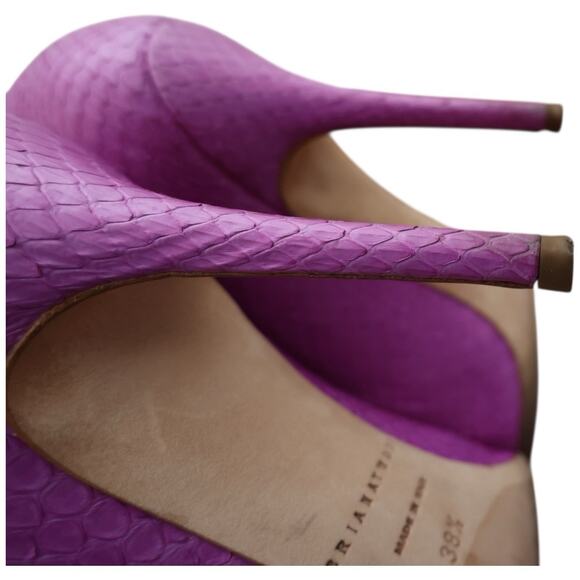 Brian Atwood Fuschia Purple Besame Snake Skin Pumps 38.5 - Picture 9 of 15